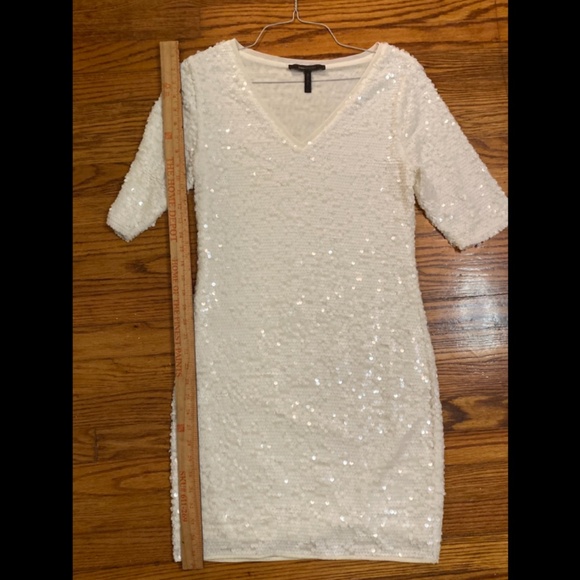 BCBGMAXAZRIA Ivory Sequin Cocktail Dress - Picture 7 of 8
